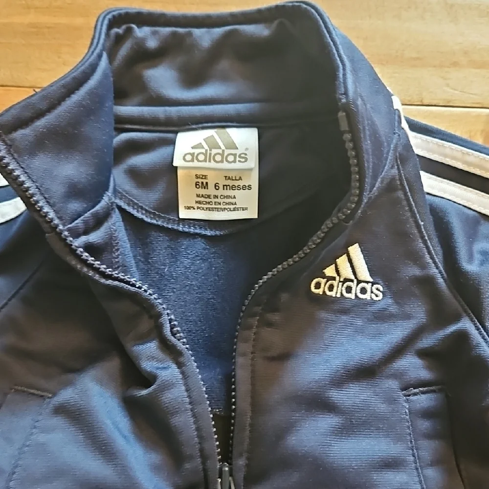 Adidas Kids' Dark Blue Tracksuit with White Stripes - Picture 4 of 5